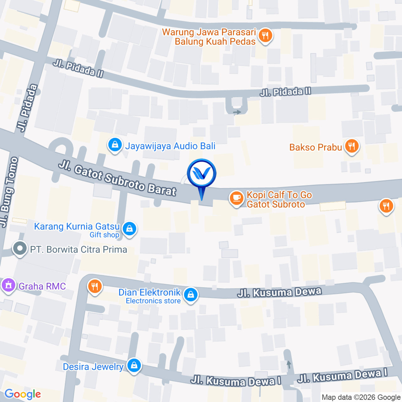 Peta Lokasi JL. Gatsu Barat - Aston 1 (Arah Tohpati) | BALI