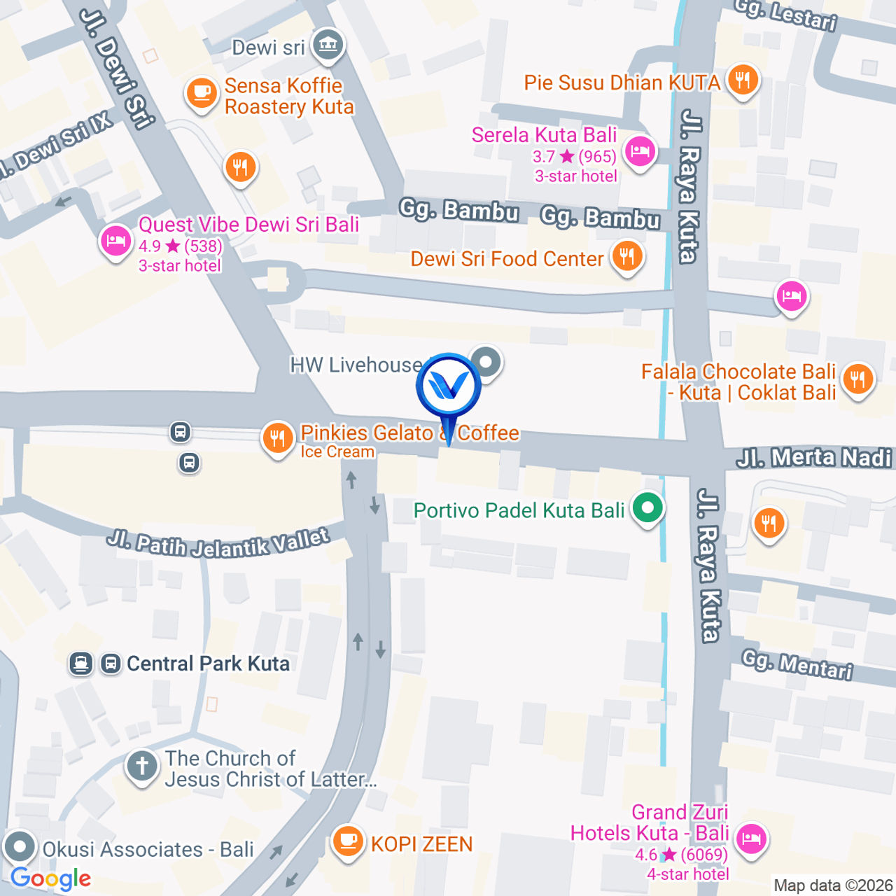 Peta Lokasi Jl. Patih Jelantik (Dekat Central Park Kuta), Bali