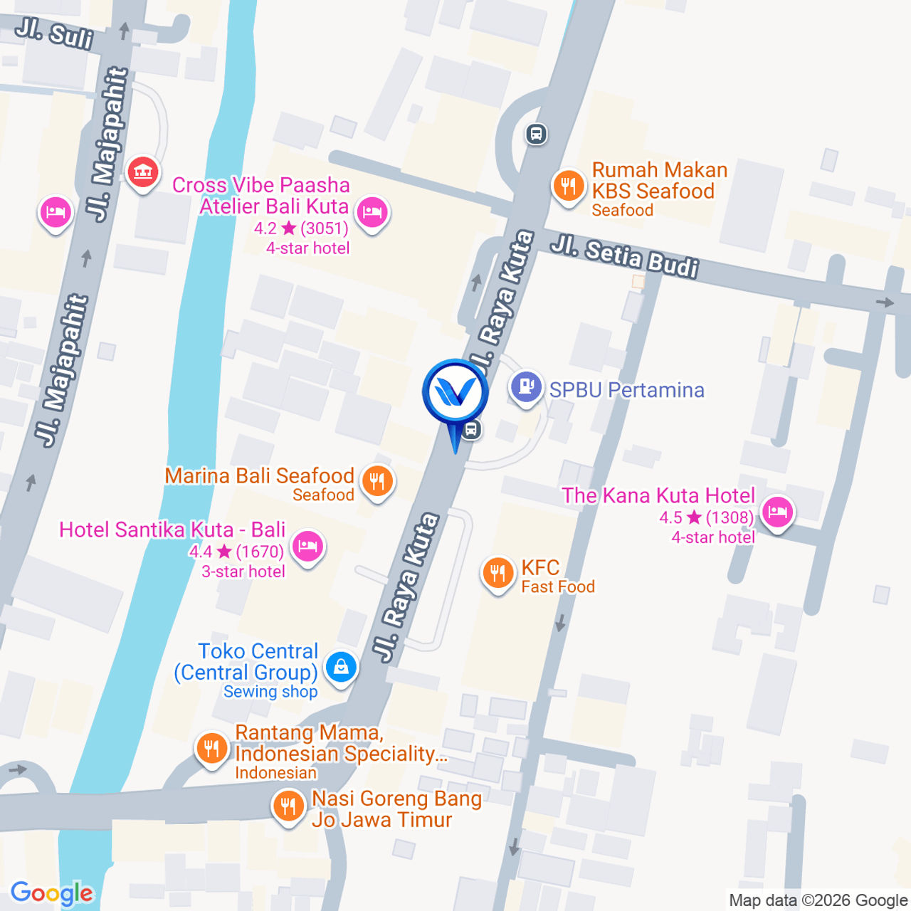 Peta Lokasi JL. Raya Kuta 103 SPBU Gelael, Kuta - Badung