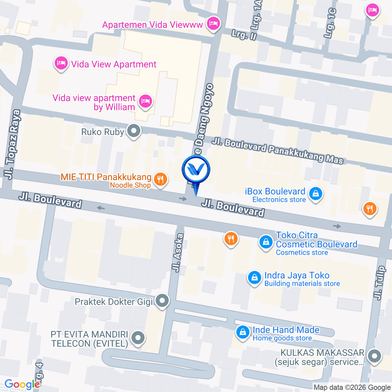 Peta Lokasi Jl. Boulevard, Makassar
