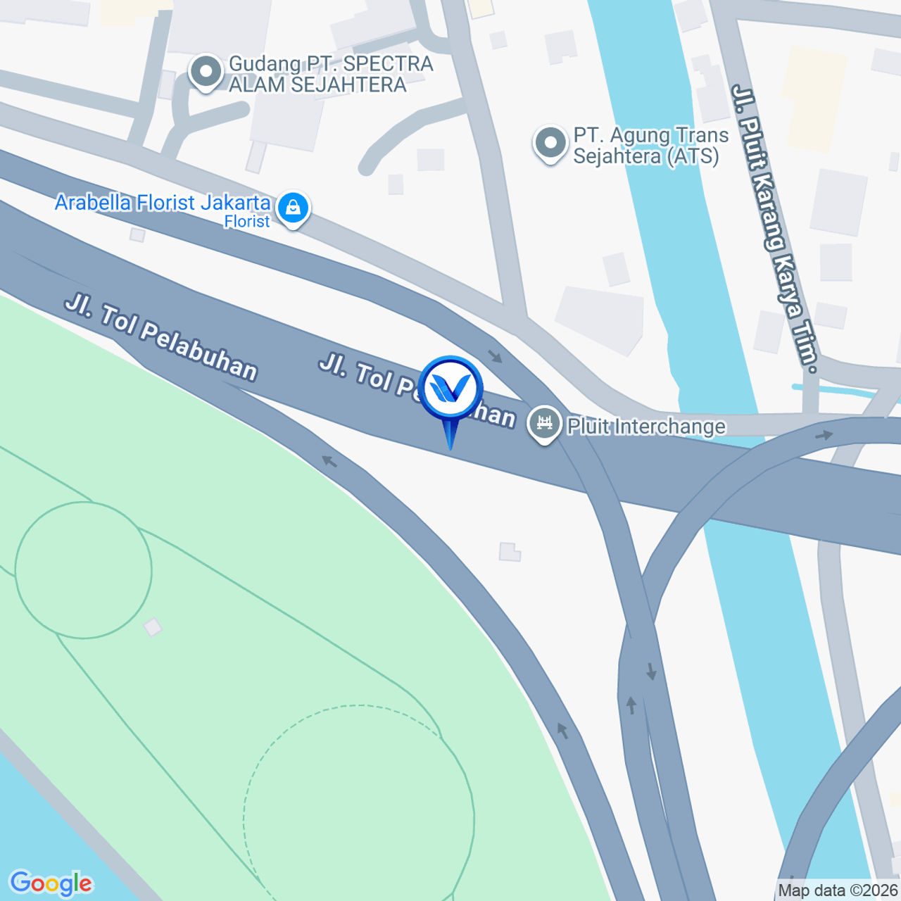 Peta Lokasi Jl. Tol Pelabuhan KM 25+400, Jakarta Utara
