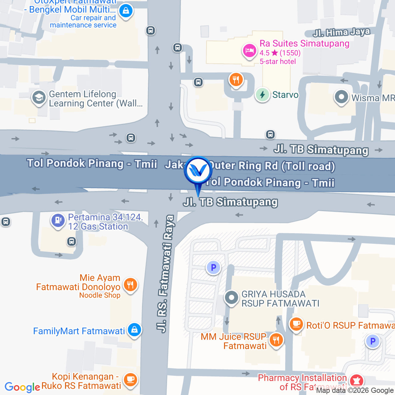 Peta Lokasi Jl. TB Simatupang, Jakarta Selatan