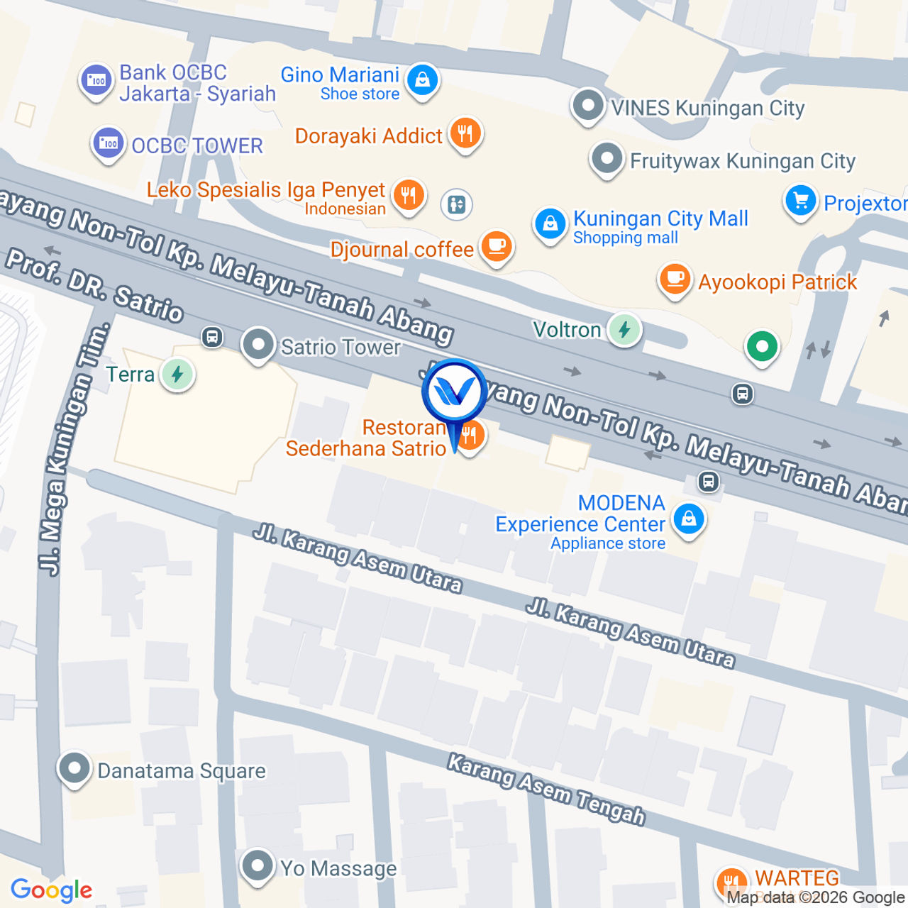 Peta Lokasi JLNT Satrio B – View to Satrio