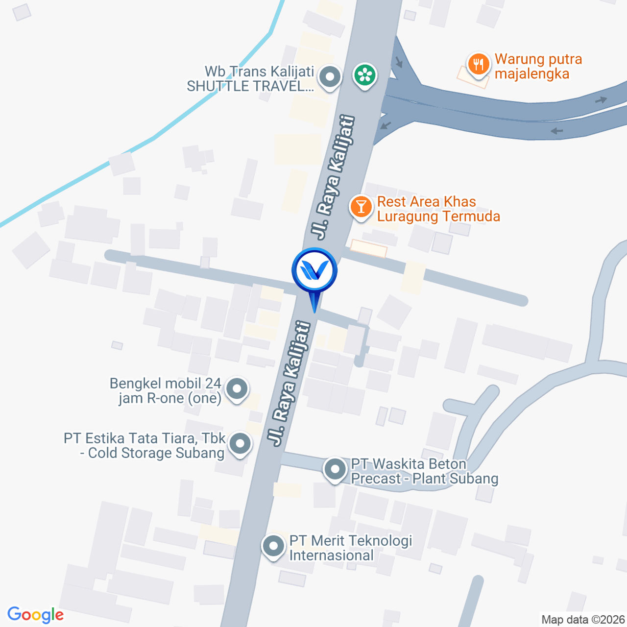 Peta Lokasi JI. Raya Purwadadi - JI. Kalijati (Exit Tol Kalijati), Subang