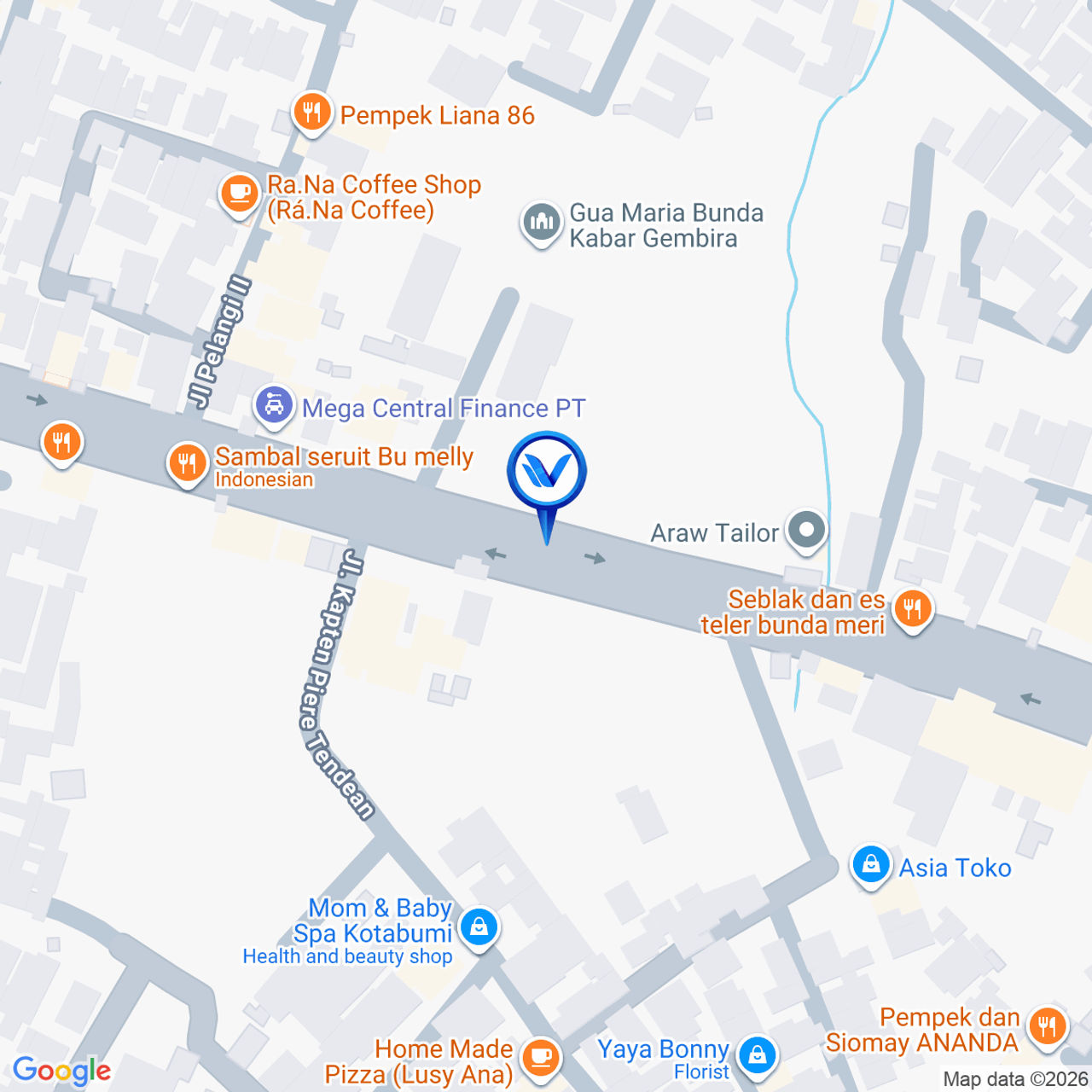 Peta Lokasi JI. Jendral Sudirman (Rumah Dinas DPRD Kota Bumi) Lampung Utara - Lampung