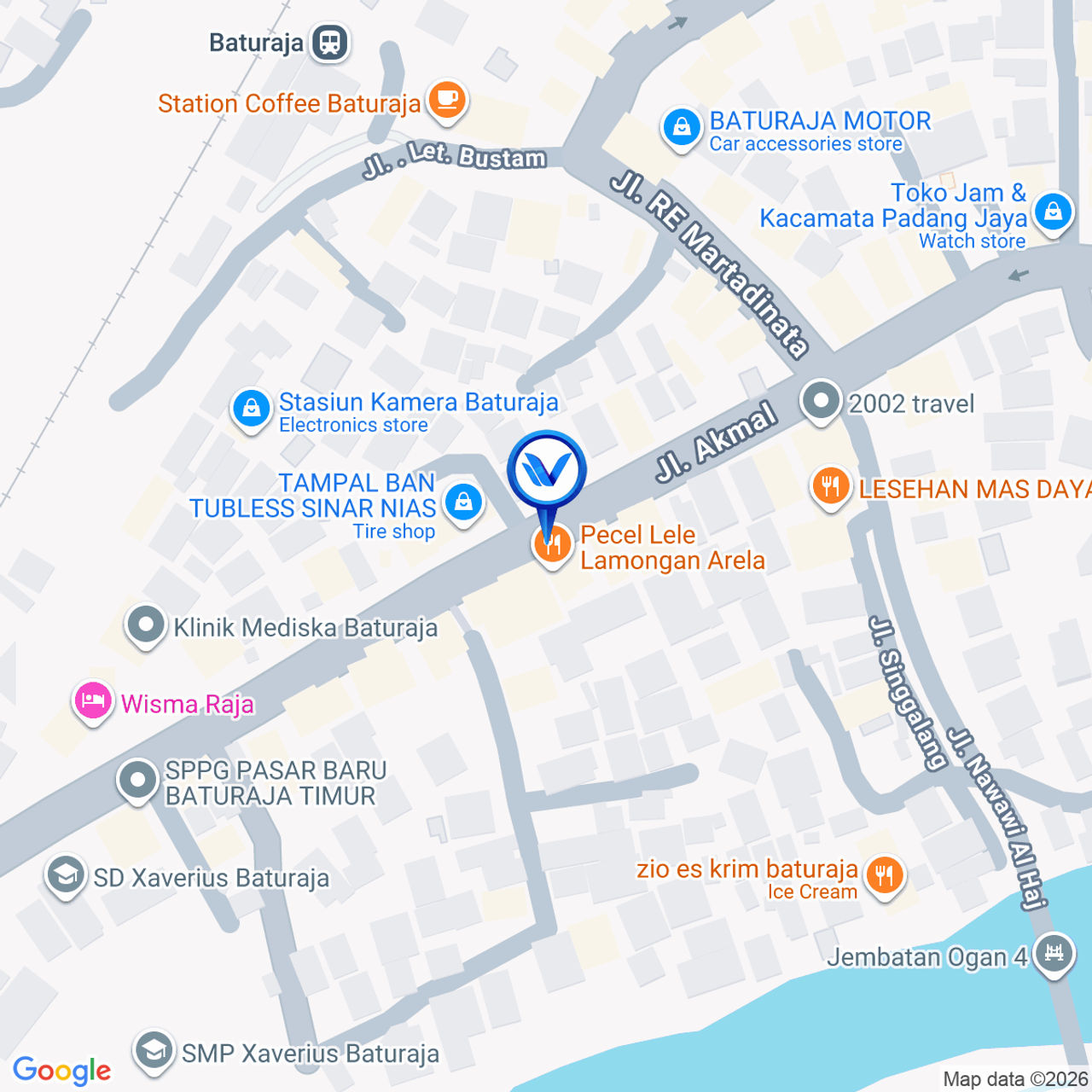 Peta Lokasi JI. Akmal Pasar atas Baturaja (Depan Hotel Kencana 2) Kab. OKU - Sumatera Selatan