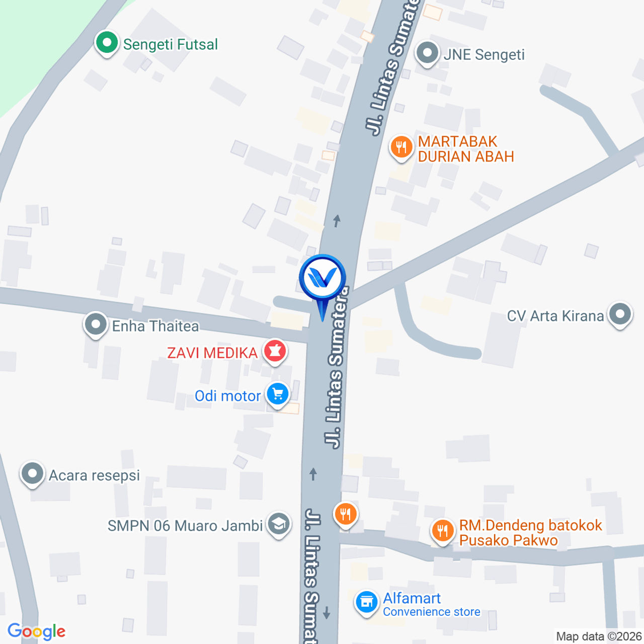 Peta Lokasi JL. LINTAS SUMATERA SENGETI MUARO JAMBI