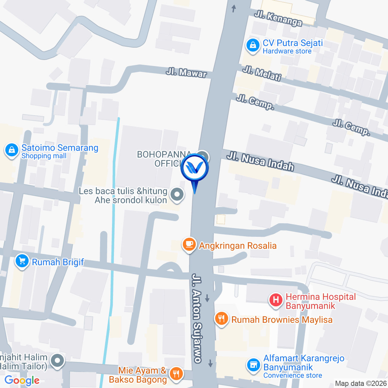 Peta Lokasi JI. Perintis Kemerdekaan Banyumanik - Semarang