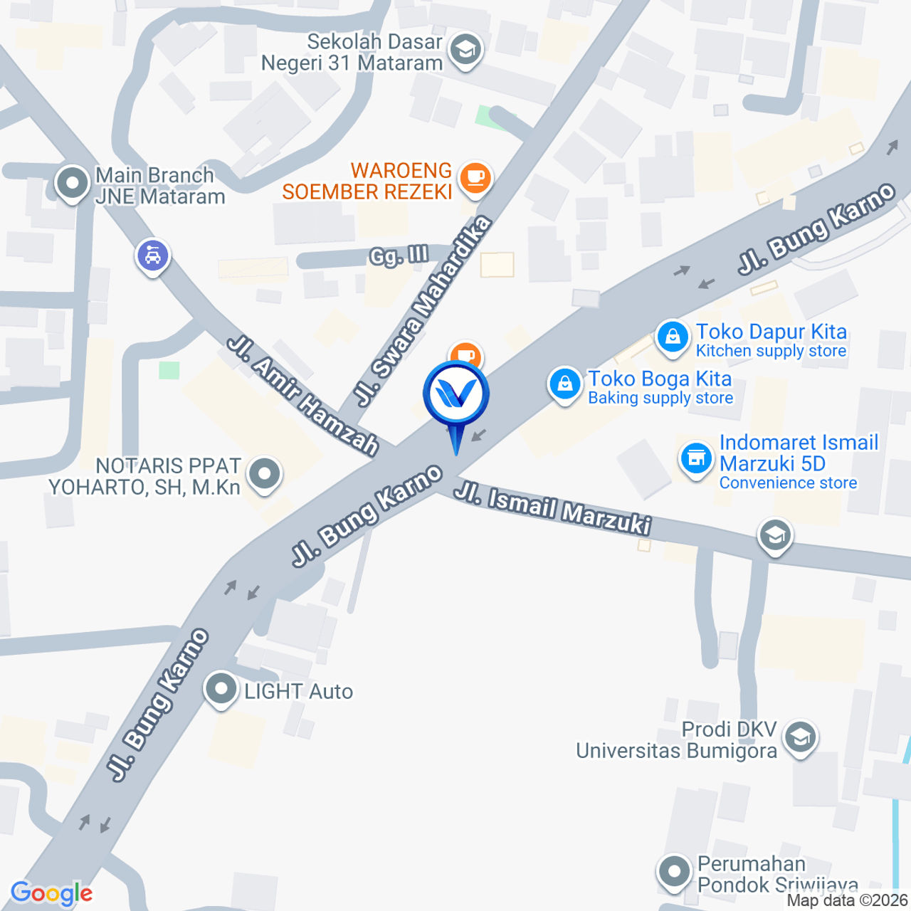 Peta Lokasi Jl. Bung Karno, Mataram