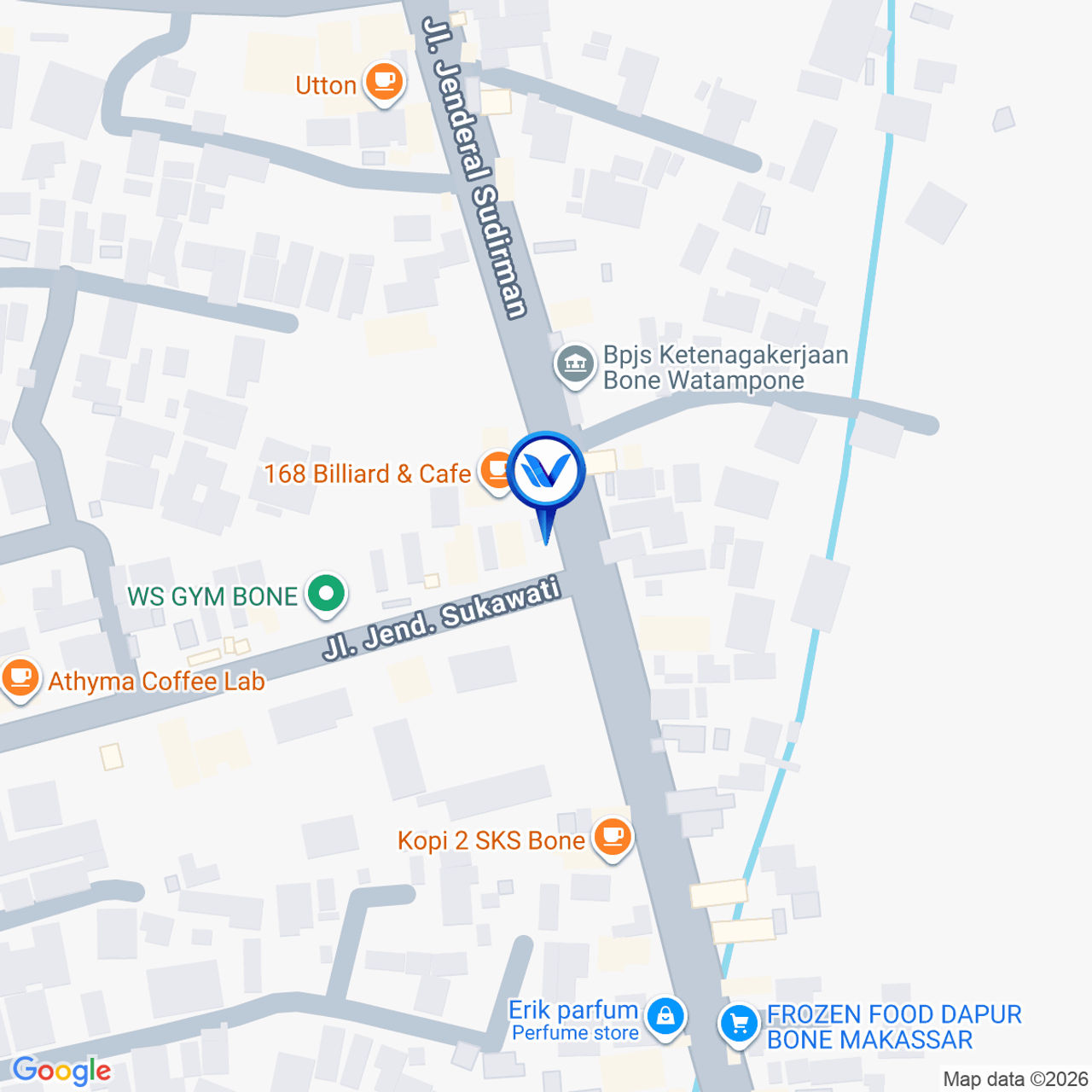 Peta Lokasi JI. Jendral Sudriman 41, (Dekat BPJS Ketenagakerjaan) Kab. Bone