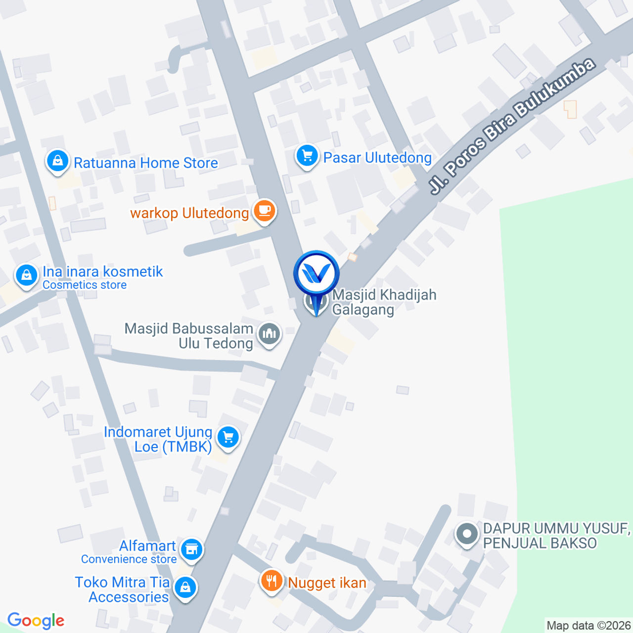 Peta Lokasi JI. Poros Bira (Dekat Pasar Ulu Tedong) Kab. Bulukumba