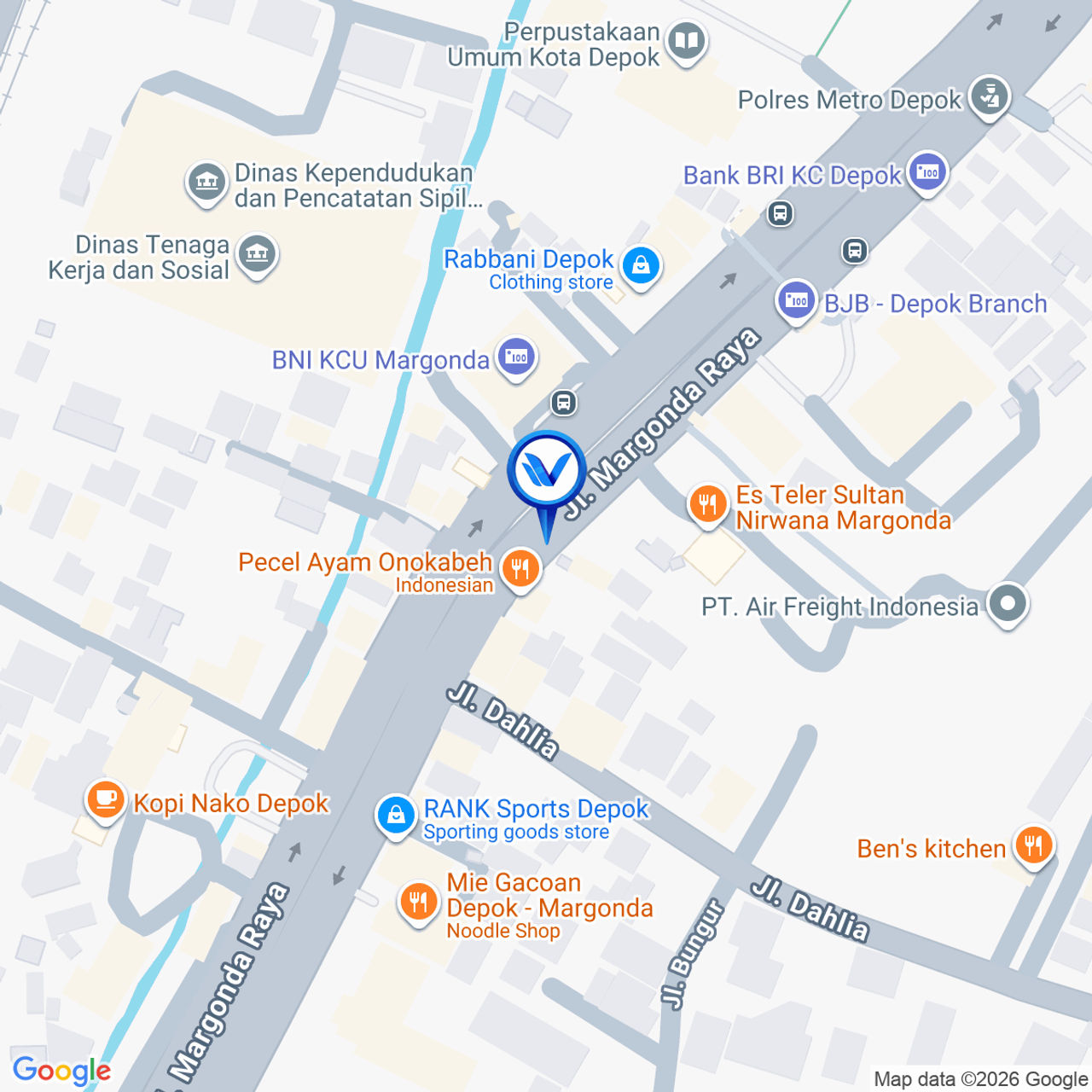 Peta Lokasi Jl. Margonda Raya (Putaran Walikota), Depok