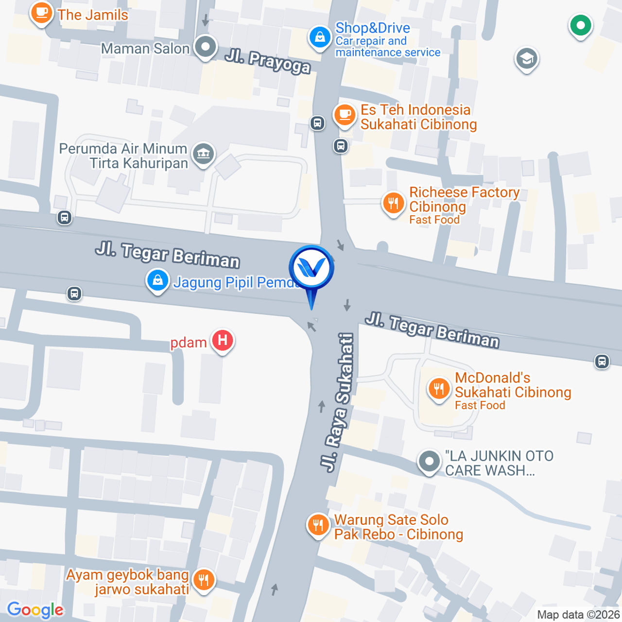 Peta Lokasi Jl. Tegar Beriman, Bogor