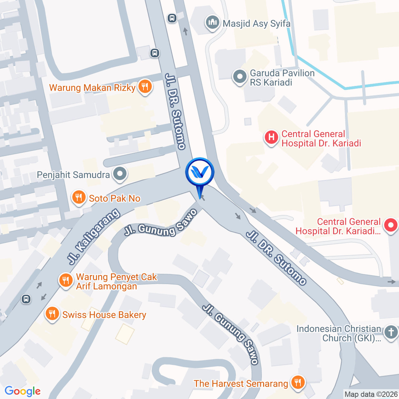 Peta Lokasi Jl. Dr. Soetomo (Pertigaan RS. Kariadi), Semarang