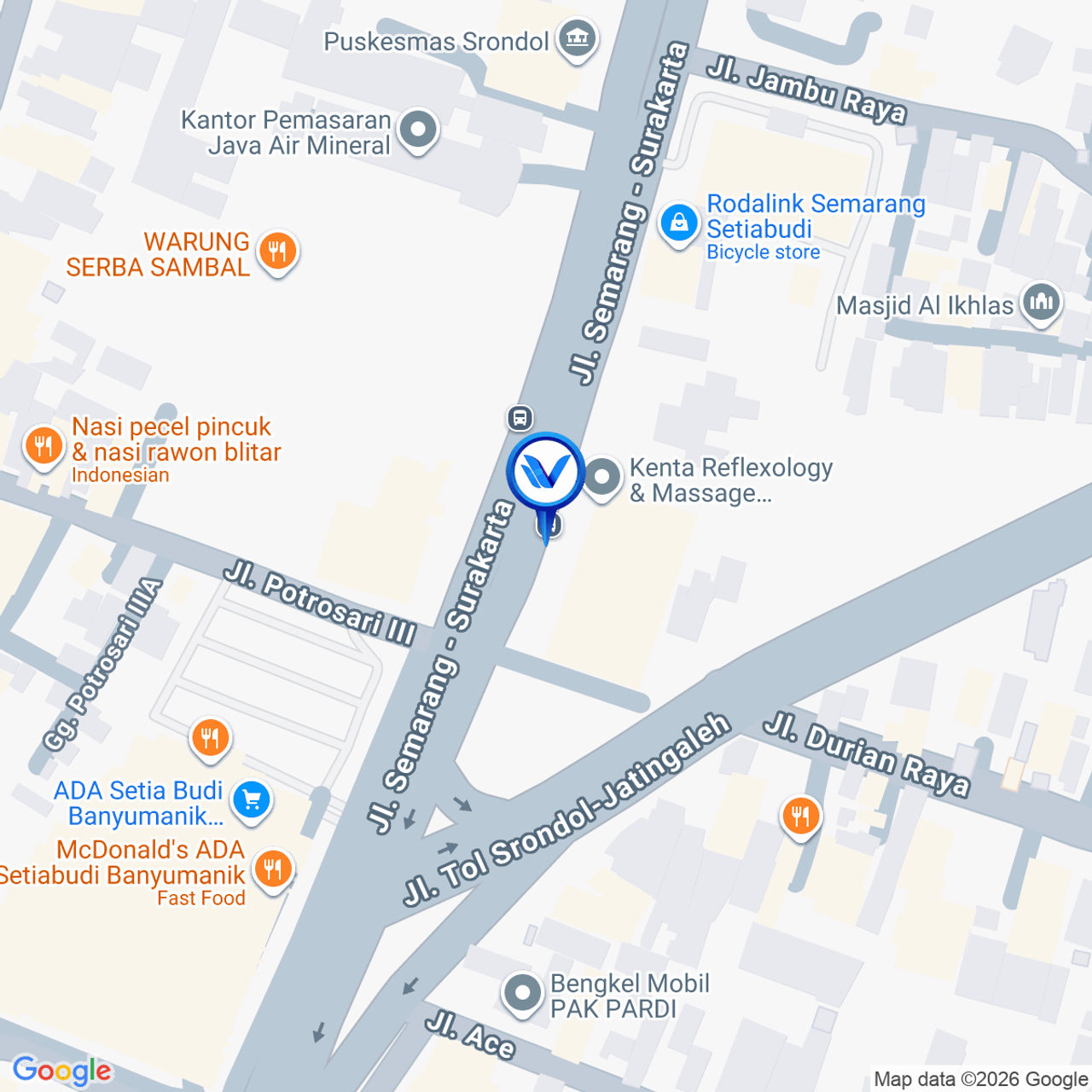 Peta Lokasi Jl. Setiabudi Semarang - Sebrang Htl Srondol Indah, Semarang