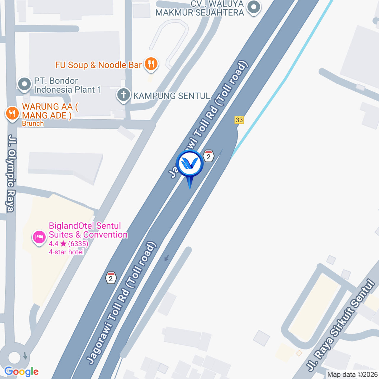 Peta Lokasi Jl. Tol Jagorawi KM 32+00, Kab Bogor