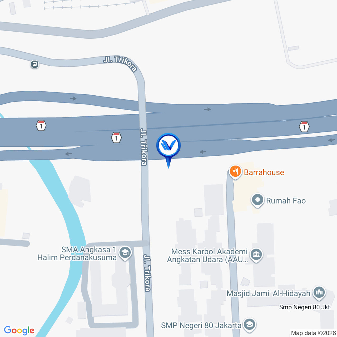Peta Lokasi KM 00+700 B TOL Jakarta - Clkampek, Jakarta Timur