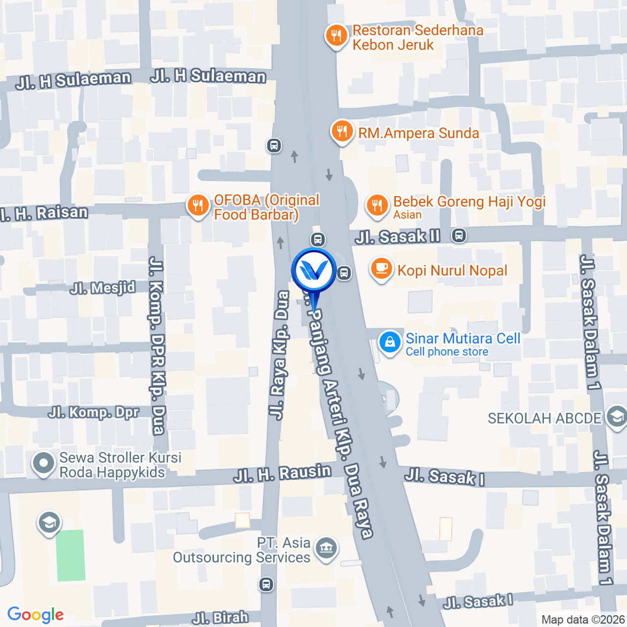 Peta Lokasi Jl. Panjang (Arteri Kelapa Dua), Jakarta Barat