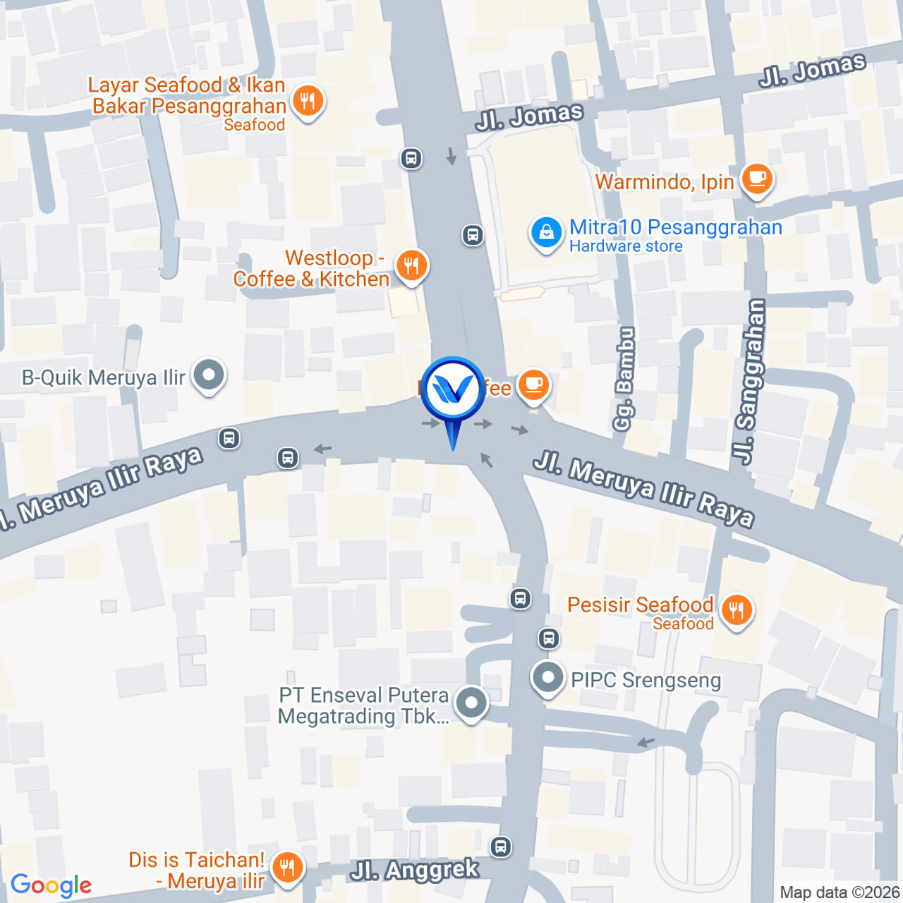 Peta Lokasi Jl. Raya Meruya Ilir Utara, Jakarta Barat