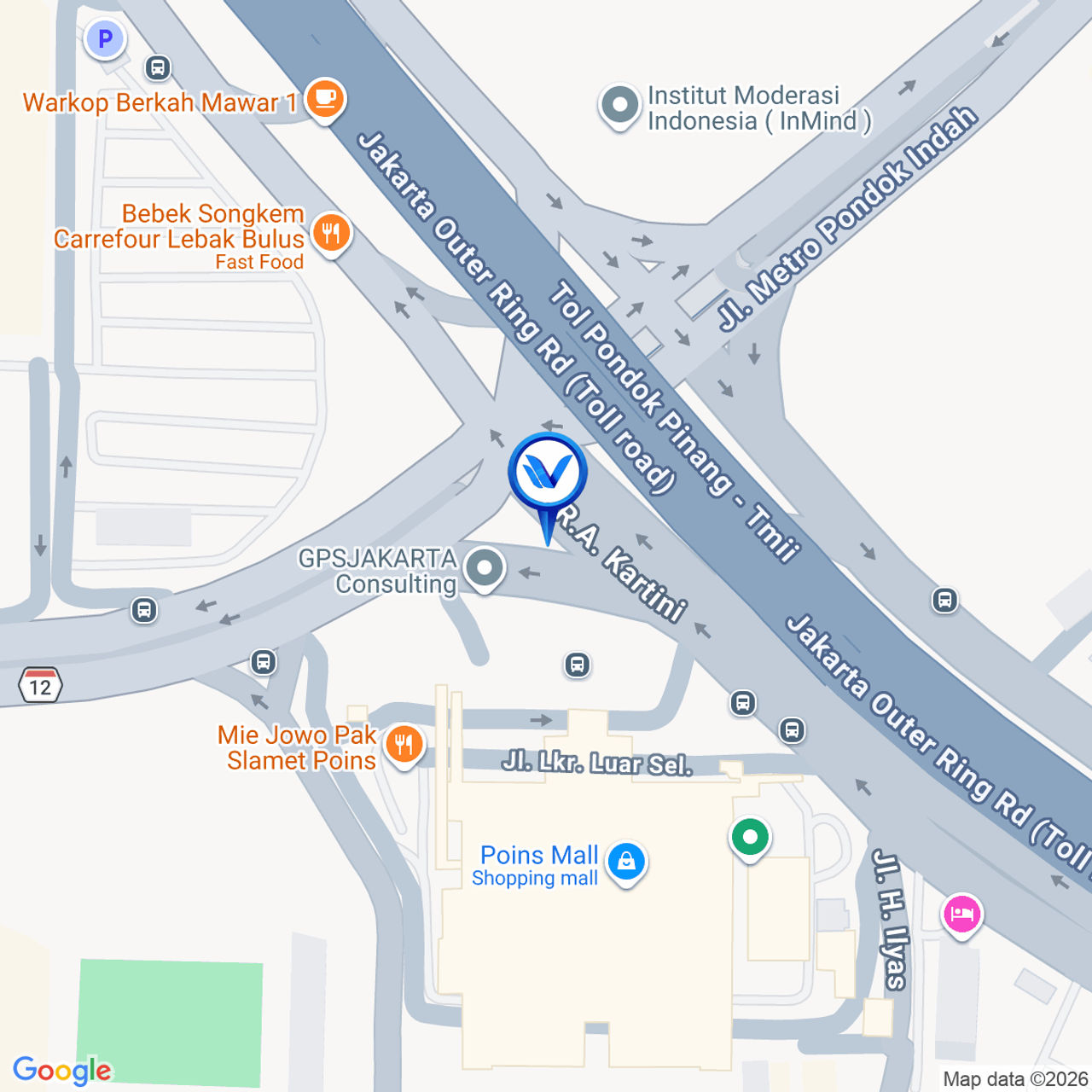 Peta Lokasi Jl. RA Kartini, Lebak Bulus, Jakarta Selatan