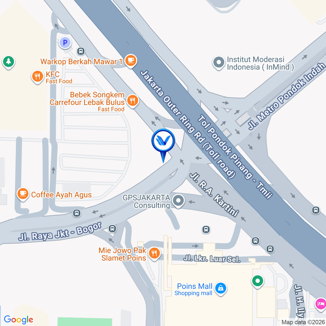 Peta Lokasi Jl. RA Kartini, Lebak Bulus, Jakarta Selatan