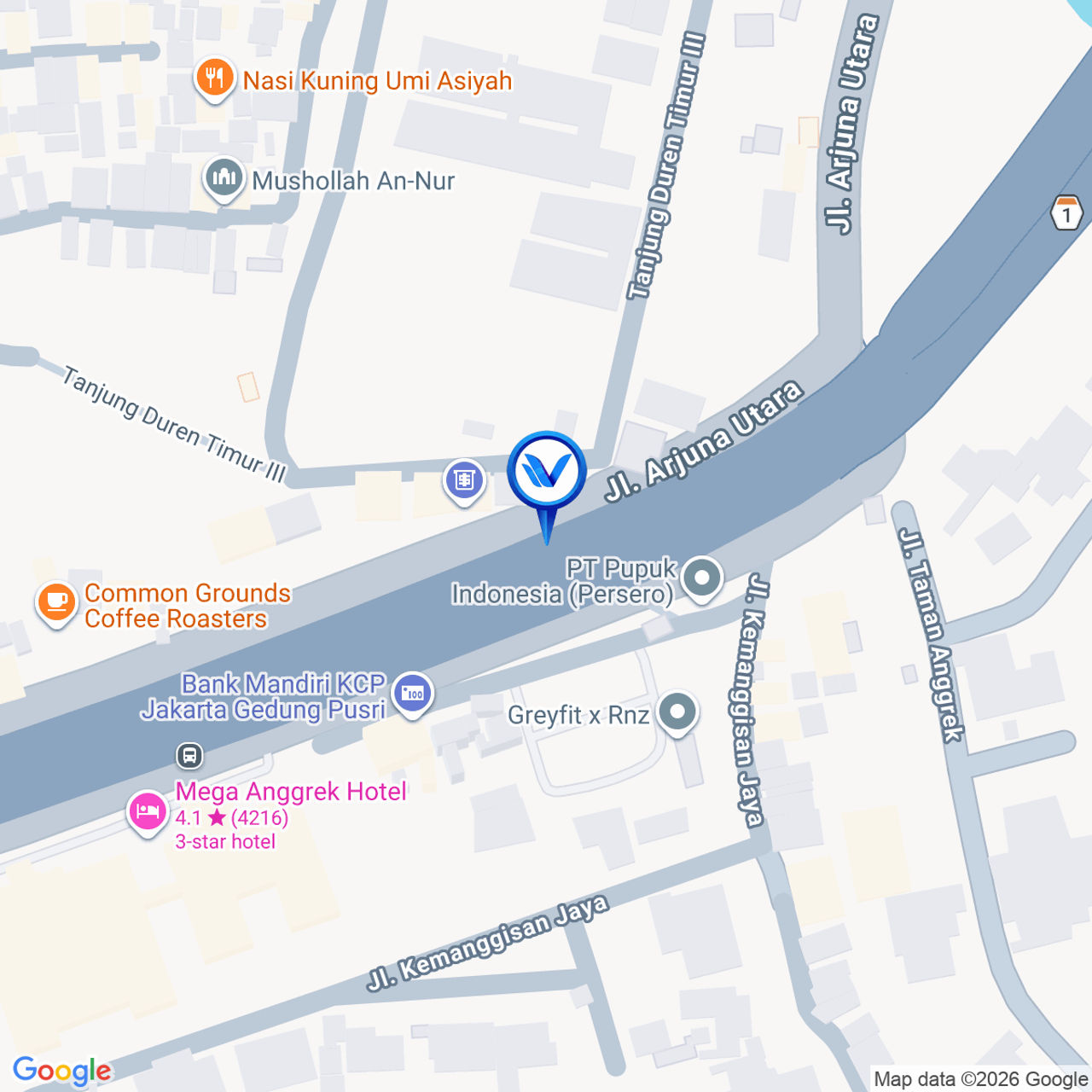Peta Lokasi JL. ARJUNA UTARA NO.40 (SEBERANG GEDUNG PT. PUPUK INDONESIA), Jakarta Barat