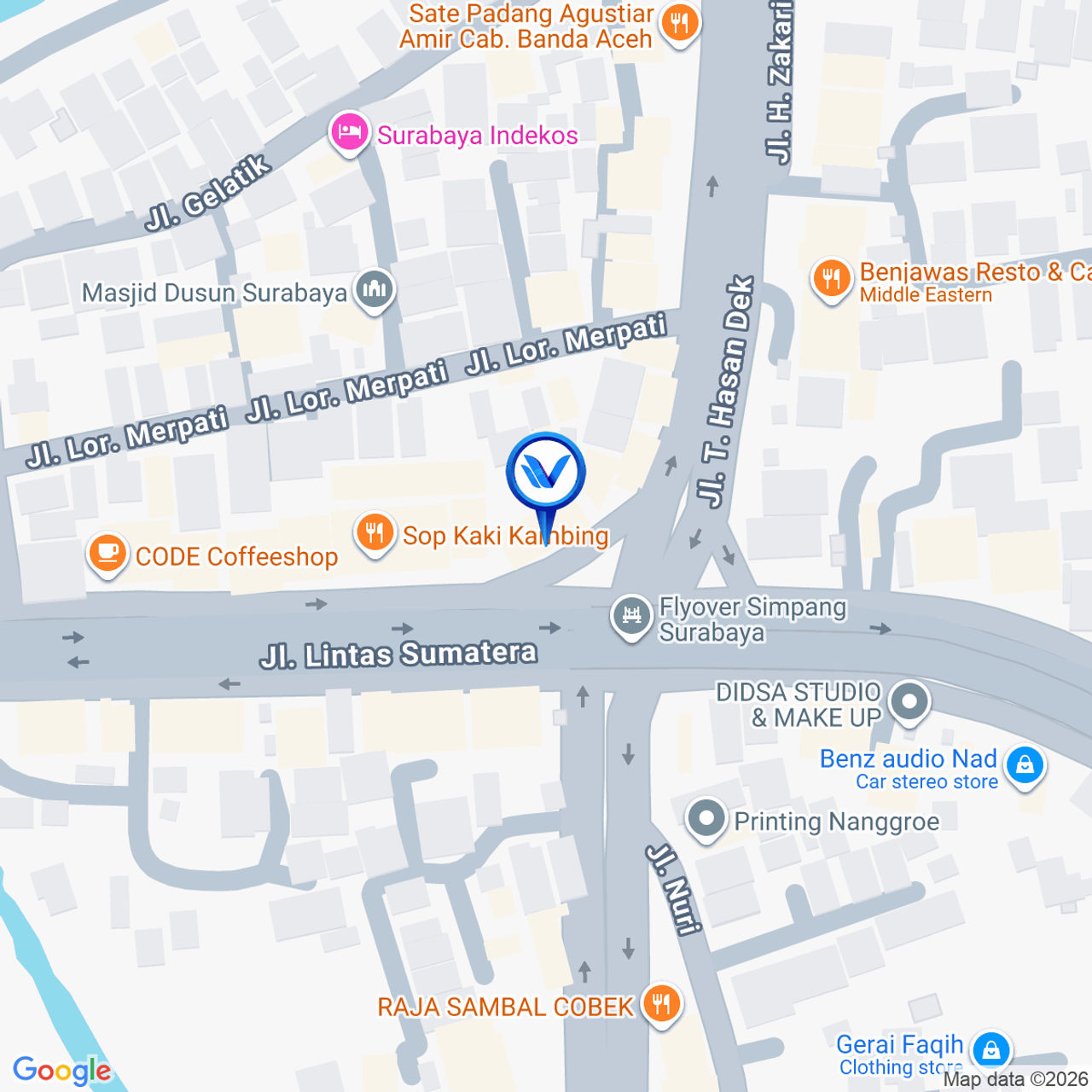 Peta Lokasi Jl. Soekarno Hatta (Simpang Surabaya), Aceh