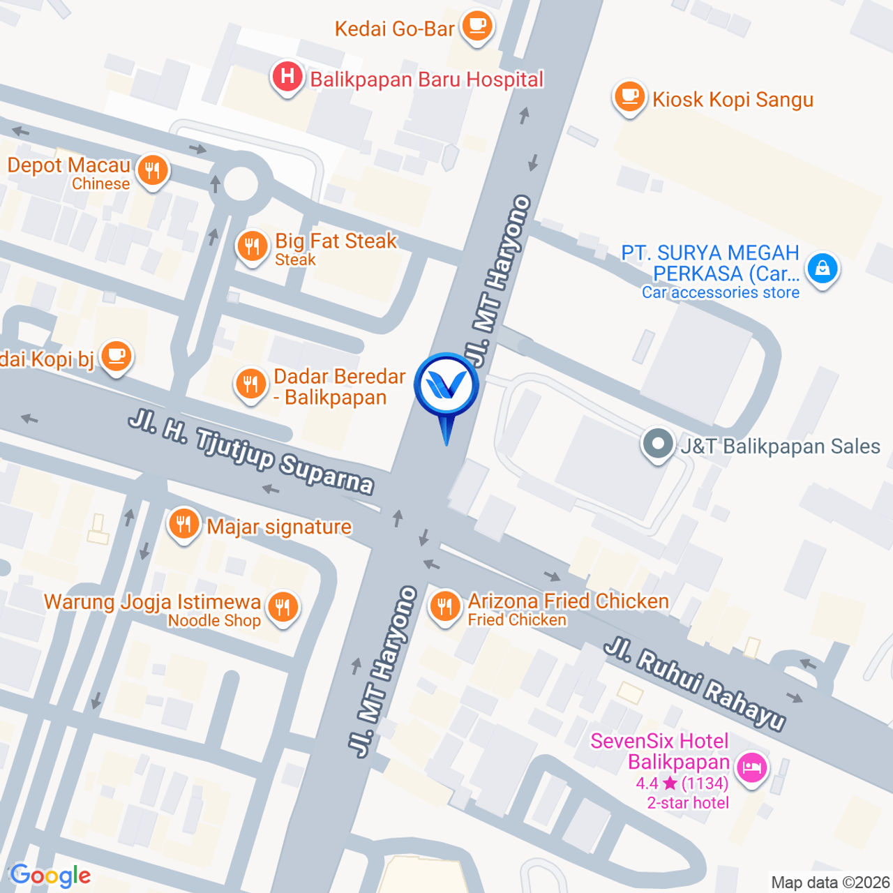 Peta Lokasi Jl. MT Haryono, Balikpapan