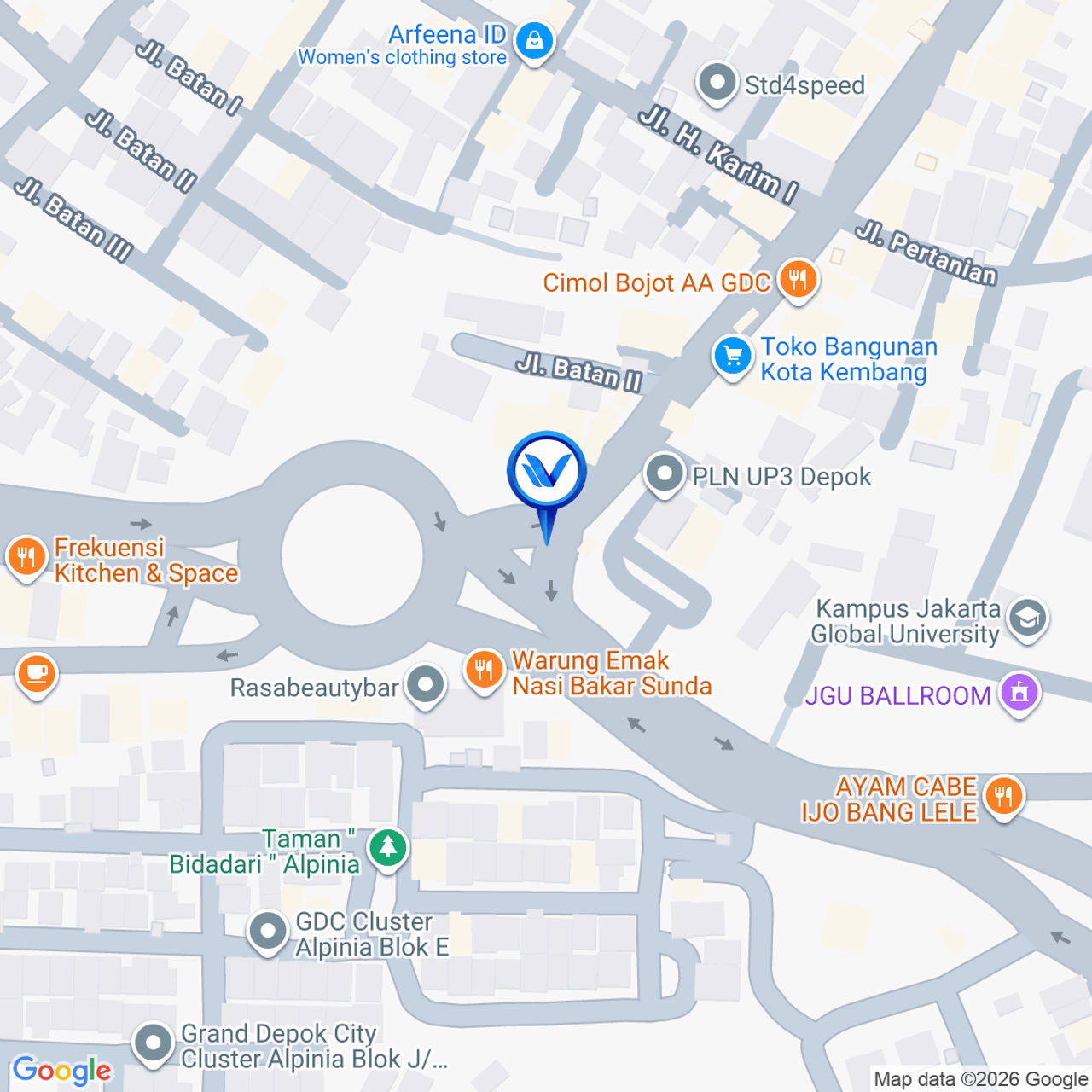 Peta Lokasi Jl. Boulevard Grand Depok City, Depok