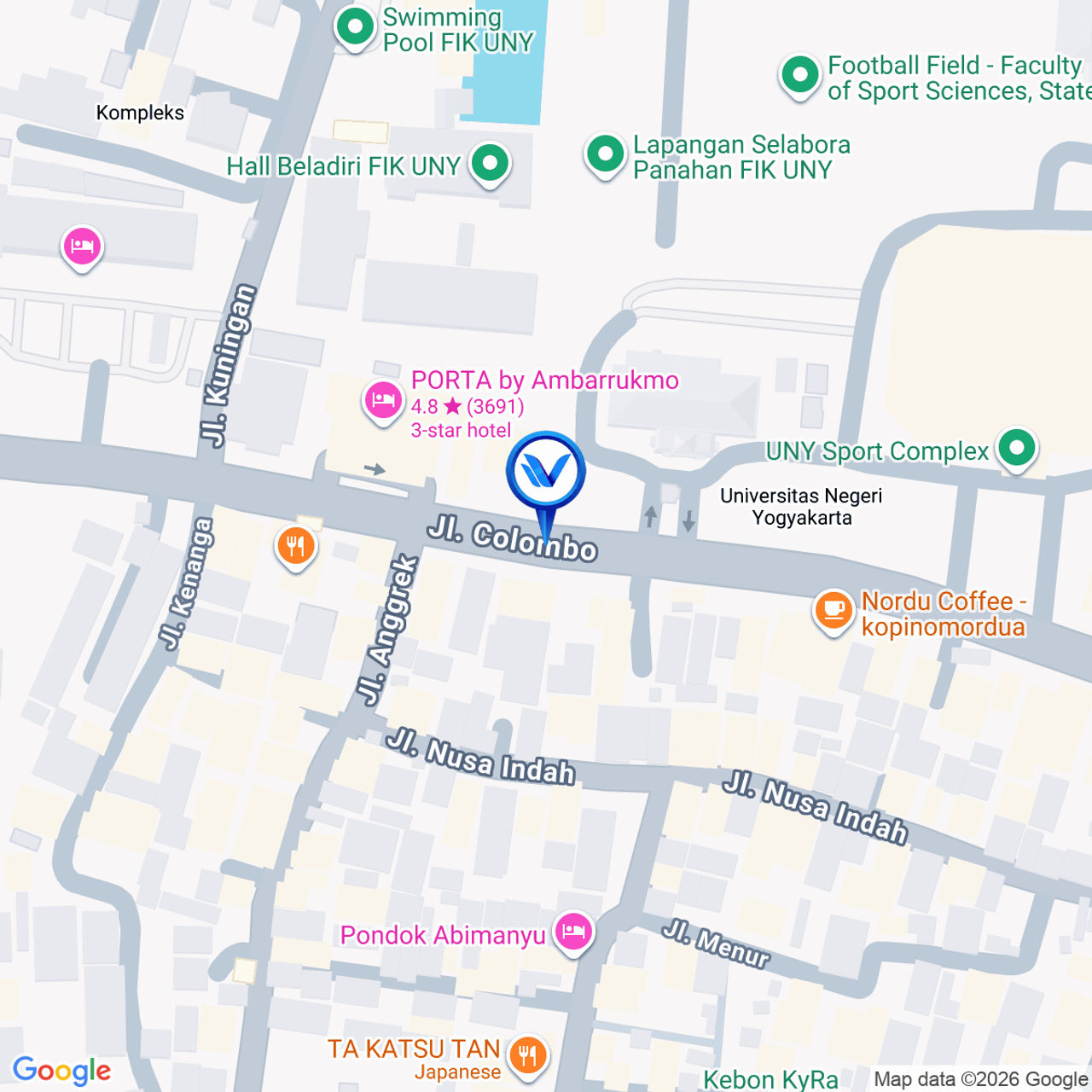 Peta Lokasi Jl. Colombo, Yogyakarta