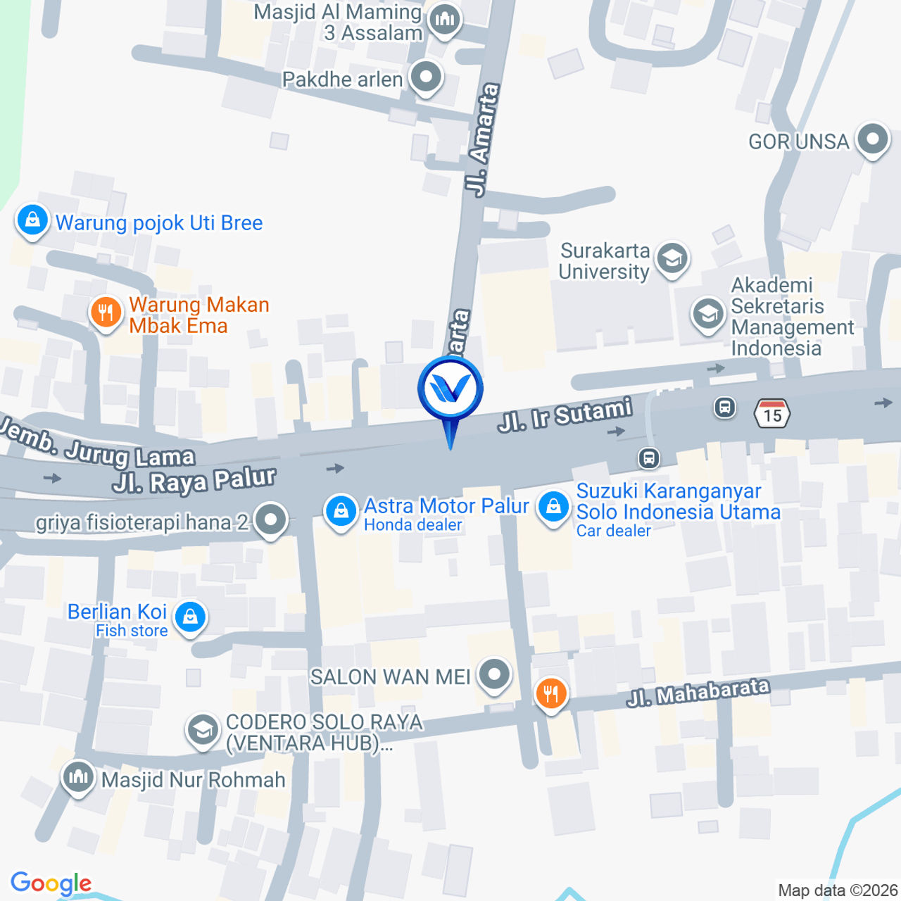 Peta Lokasi Jl. Raya Palur, Kabupaten Karanganyar