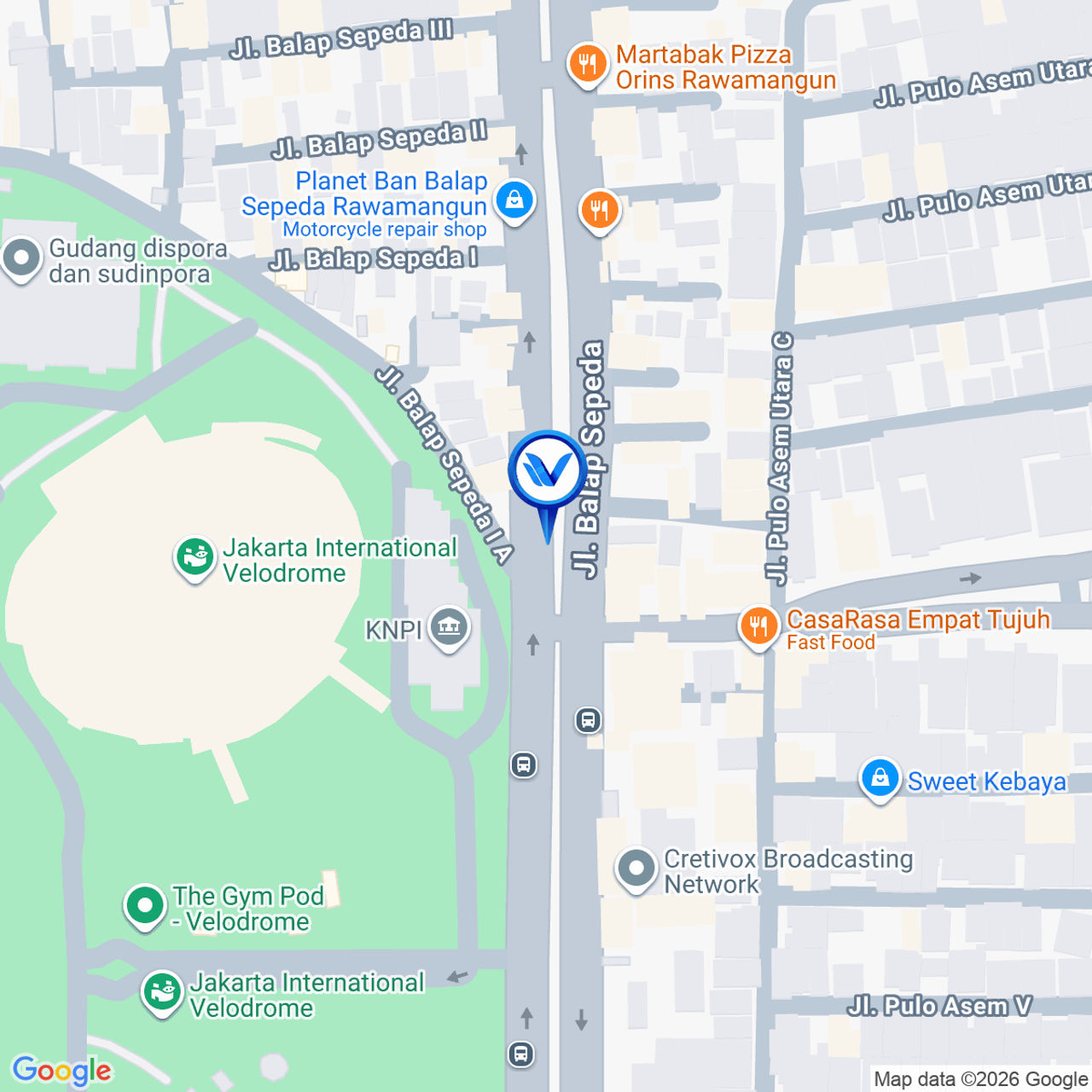 Peta Lokasi Jl. Velodrome, Jakarta Timur