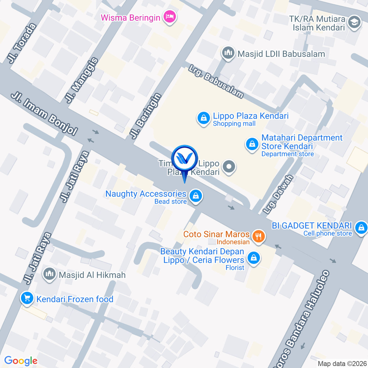 Peta Lokasi JL. M.T Haryono ( depan Lippo Mall) - Kendari