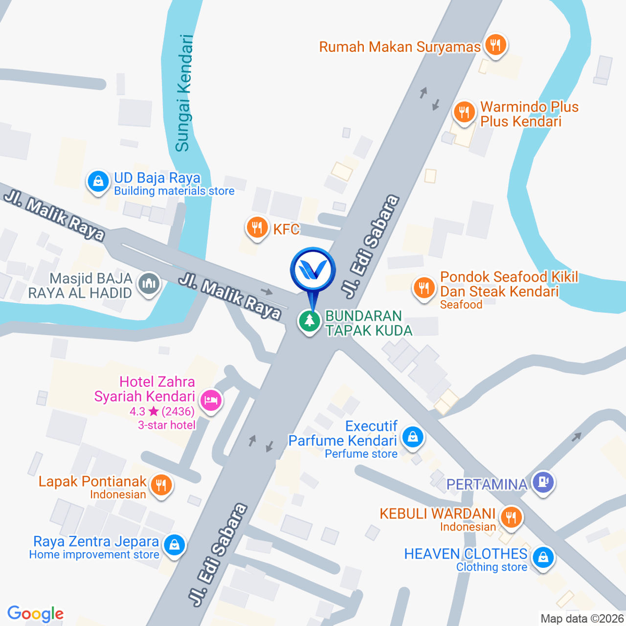 Peta Lokasi JI. By Pass (Bundaran Tapak Kuda) - Kendari