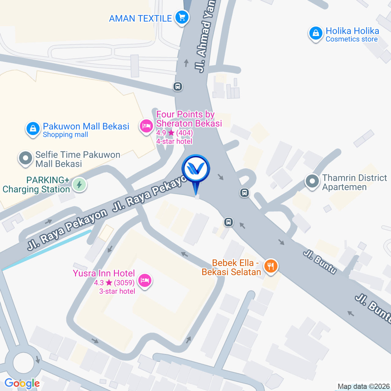 Peta Lokasi Jl. Jend. A. Yani pertigaan Jl. Raya Pekayon (Traffic Light Pertigaan Pekayon), Kota Bekasi