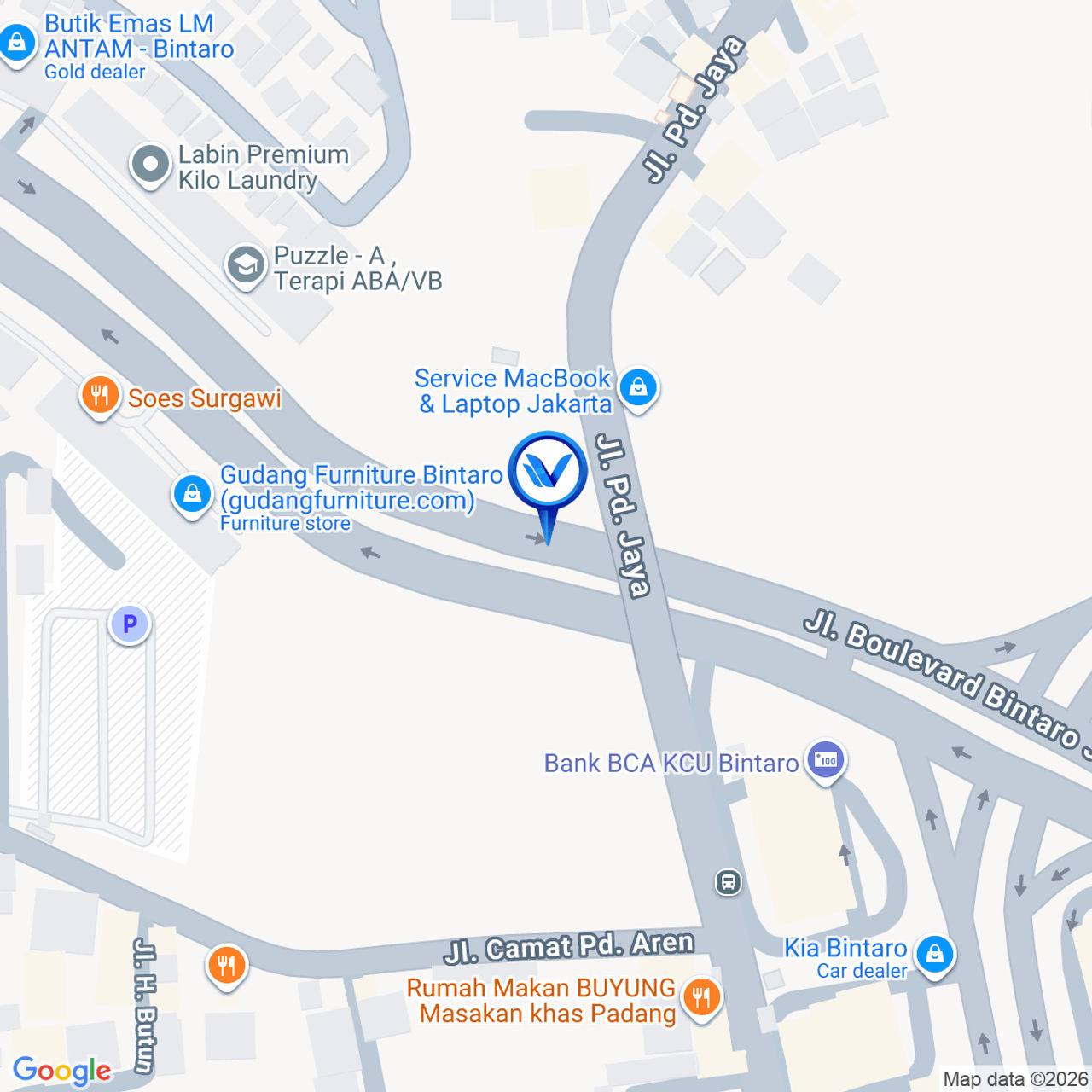 Peta Lokasi Jl. Boulevard Bintaro Jaya, Tangerang Selatan