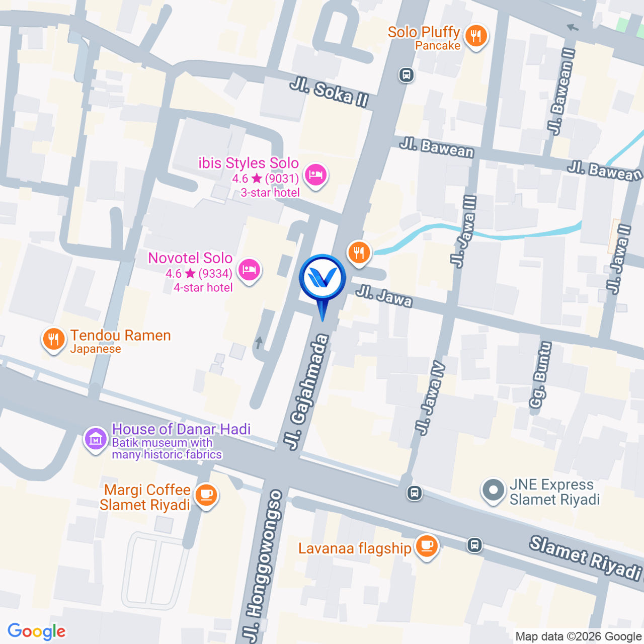 Peta Lokasi Jl. Gajah mada, Surakarta, Solo