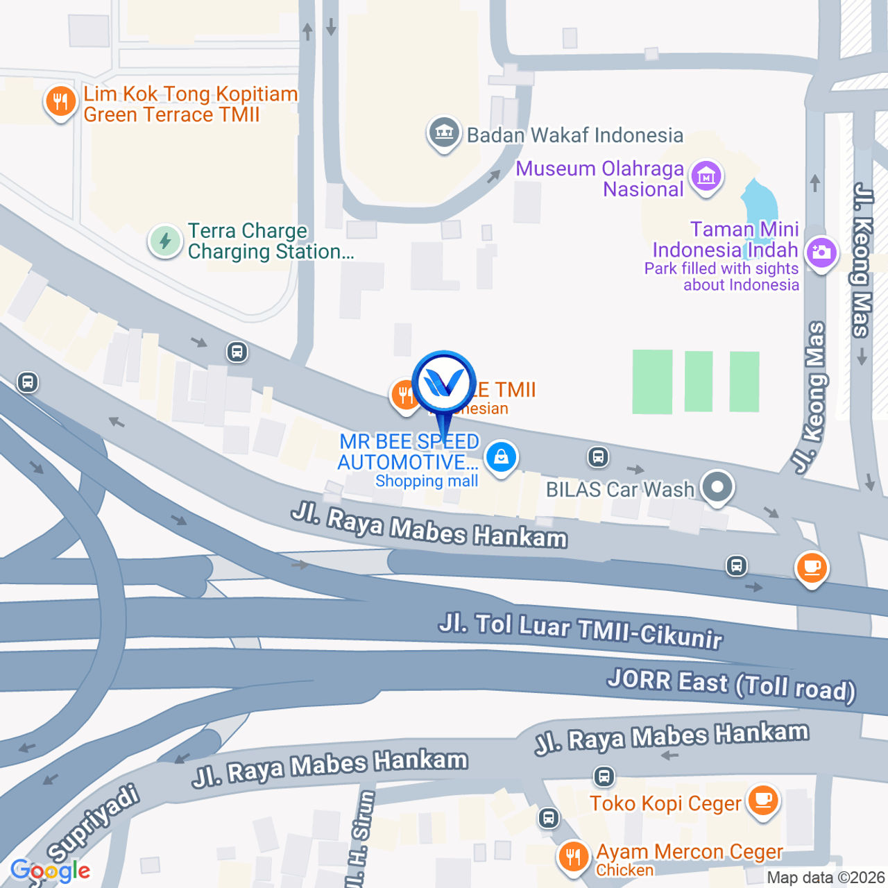 Peta Lokasi Jl. Raya Mabes Hankam (TMII), Jakarta Timur