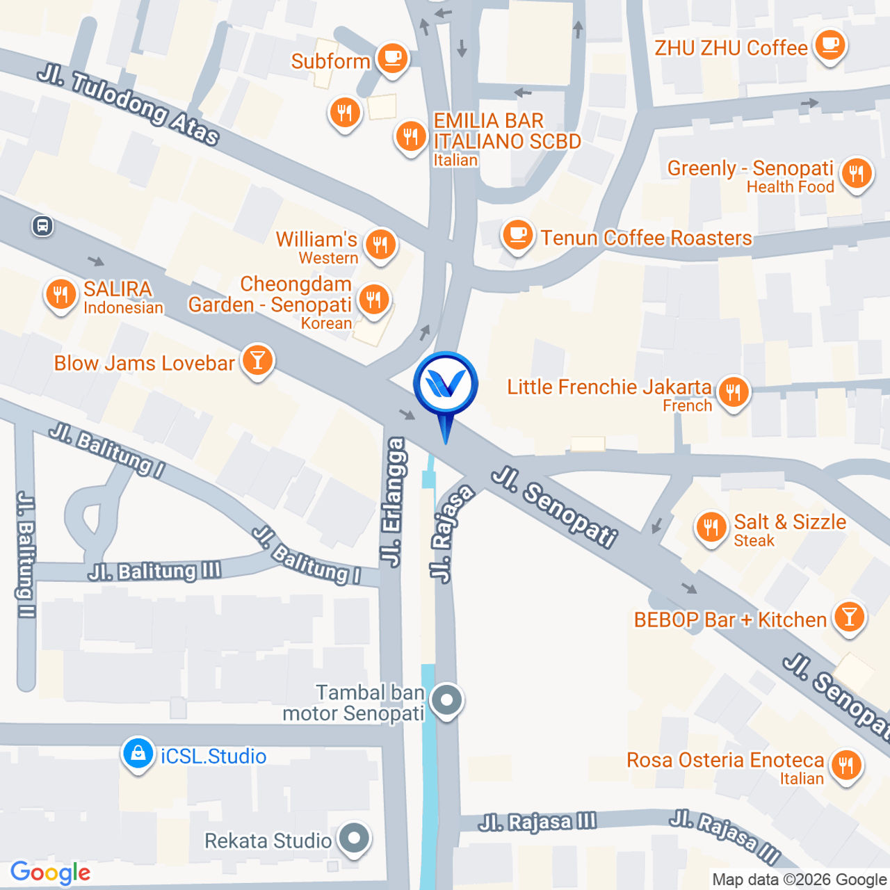 Peta Lokasi JI. Senopati (SCBD), Jakarta Selatan