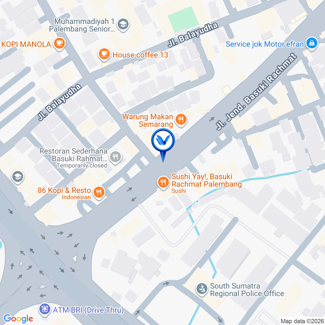 Peta Lokasi JL. JEND BASUKI RAHMAT, PALEMBANG