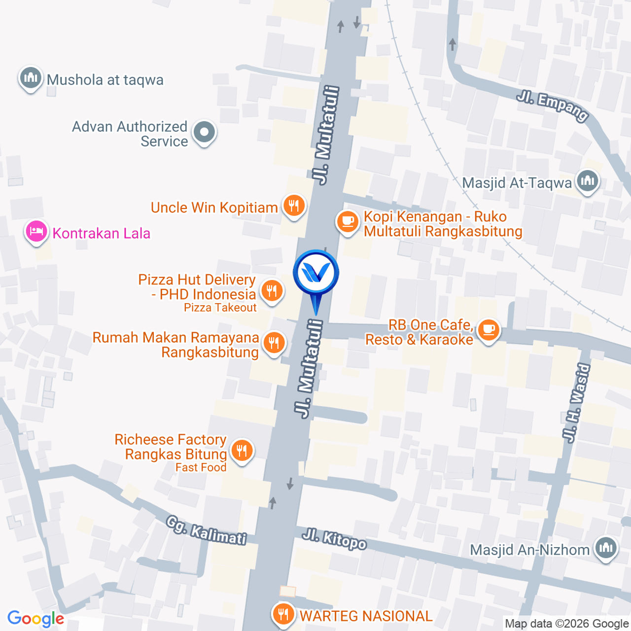 Peta Lokasi Jl. Multatuli, Rangkas Bitung, Banten