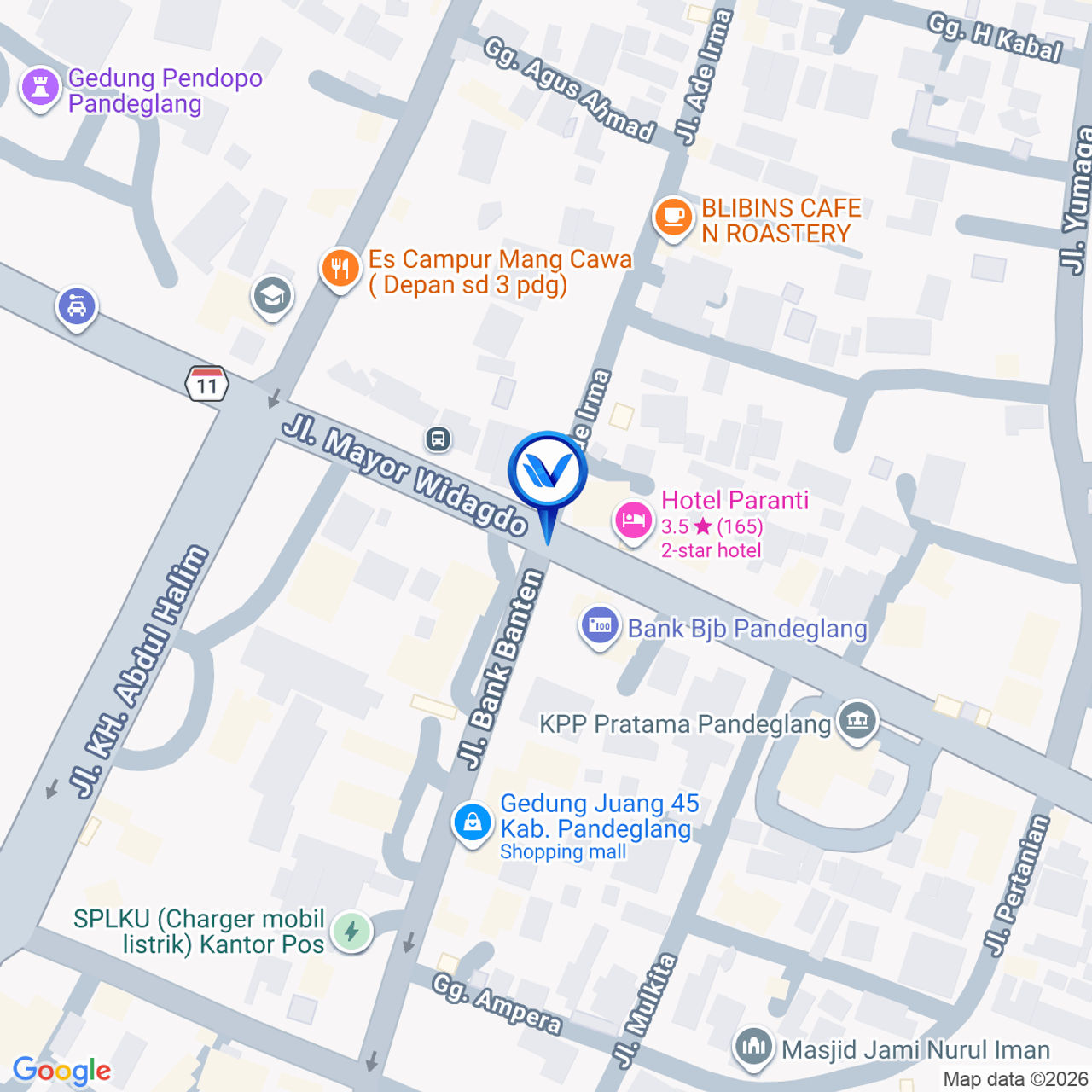Peta Lokasi Jl. Widagdo, Pandeglang, Banten