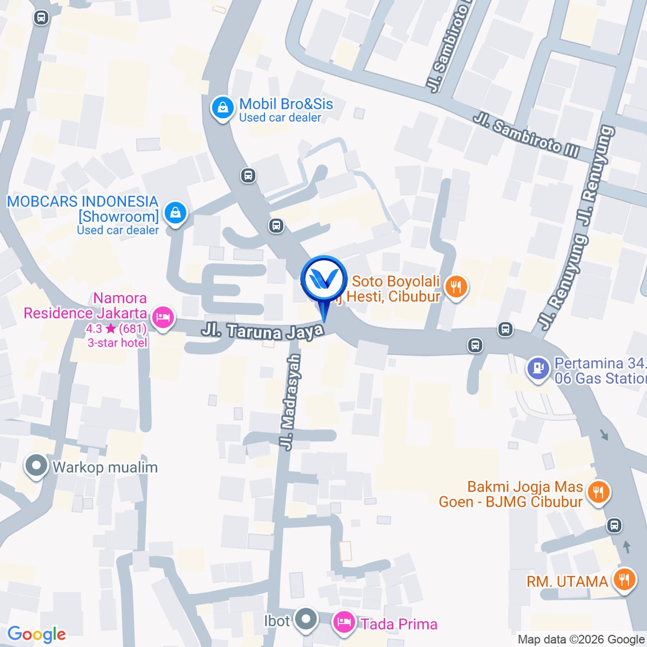 Peta Lokasi Jl. Raya Jambore Cibubur, Jakarta Timur