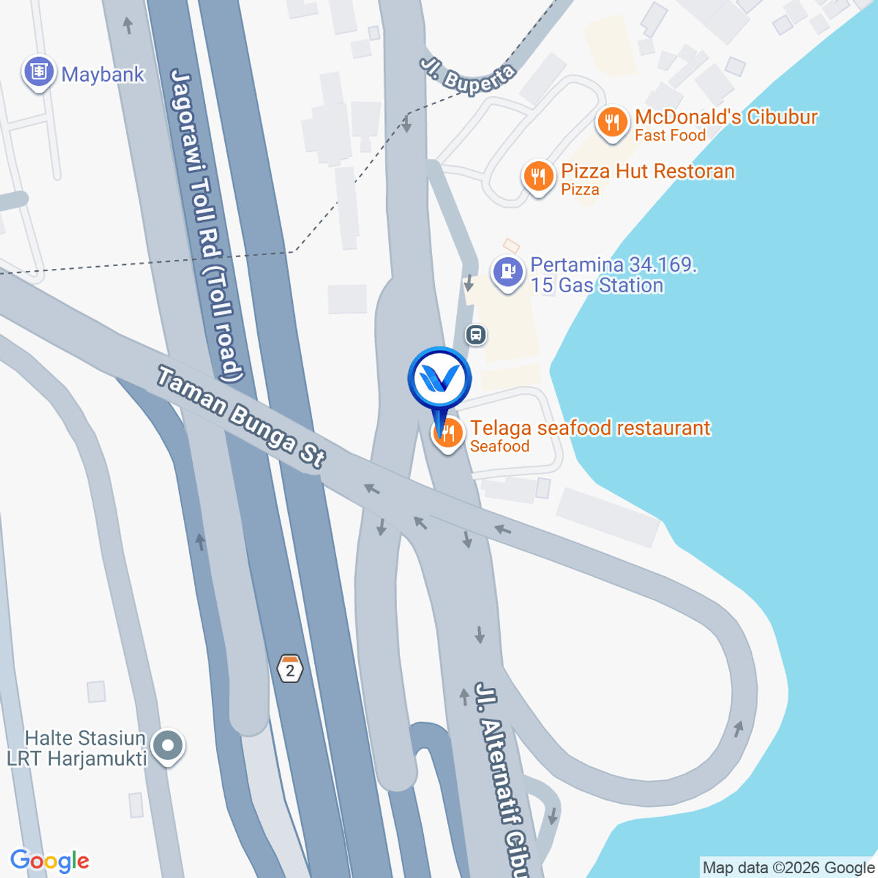 Peta Lokasi Jl. Transyogi Cibubur Tol Jagorawi KM 14 + 400 A, Depok