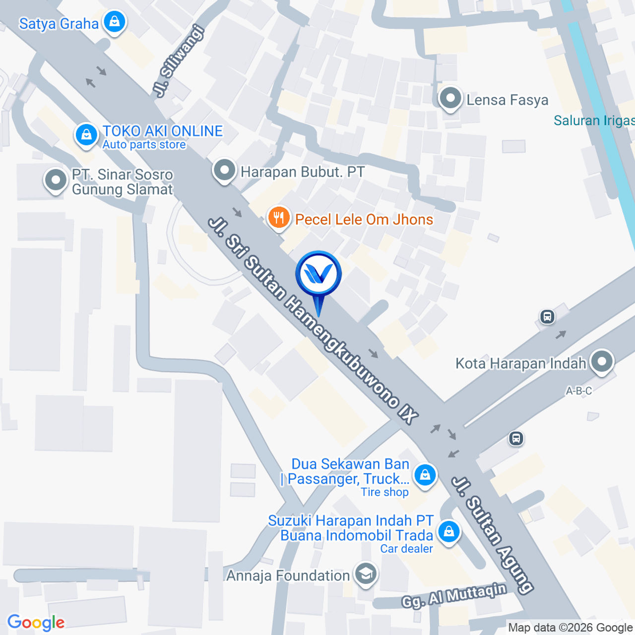 Peta Lokasi Jl. Raya Bekasi (Harapan Indah), Bekasi