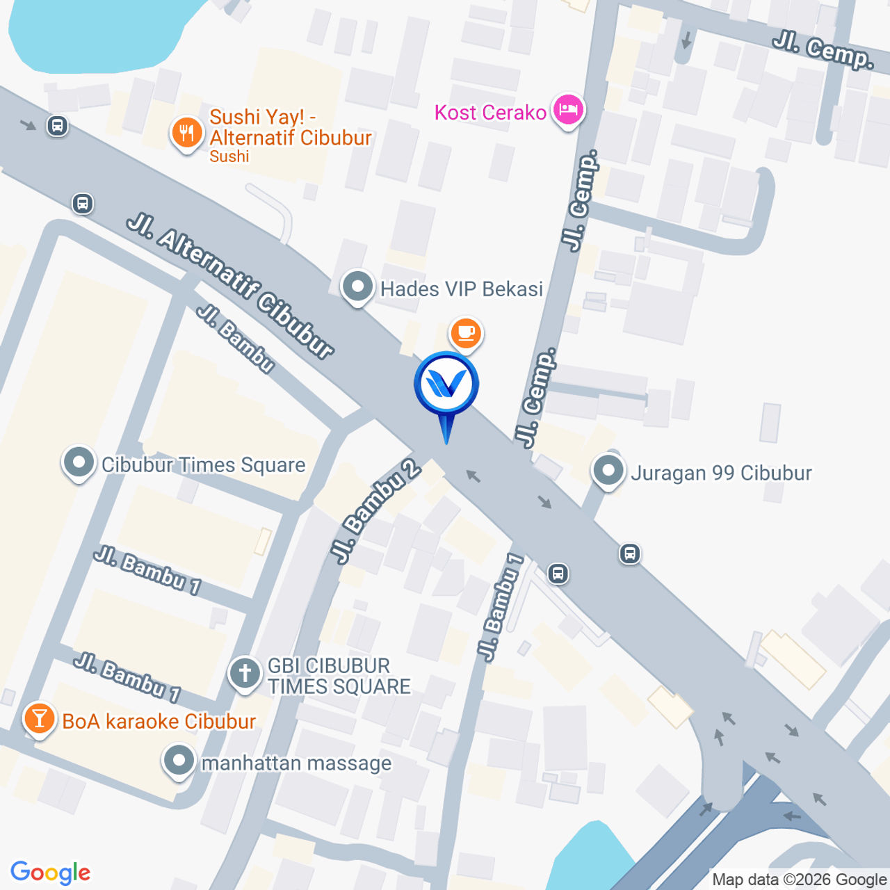 Peta Lokasi Bando Jl. Alternatif CIbubur, Bekasi