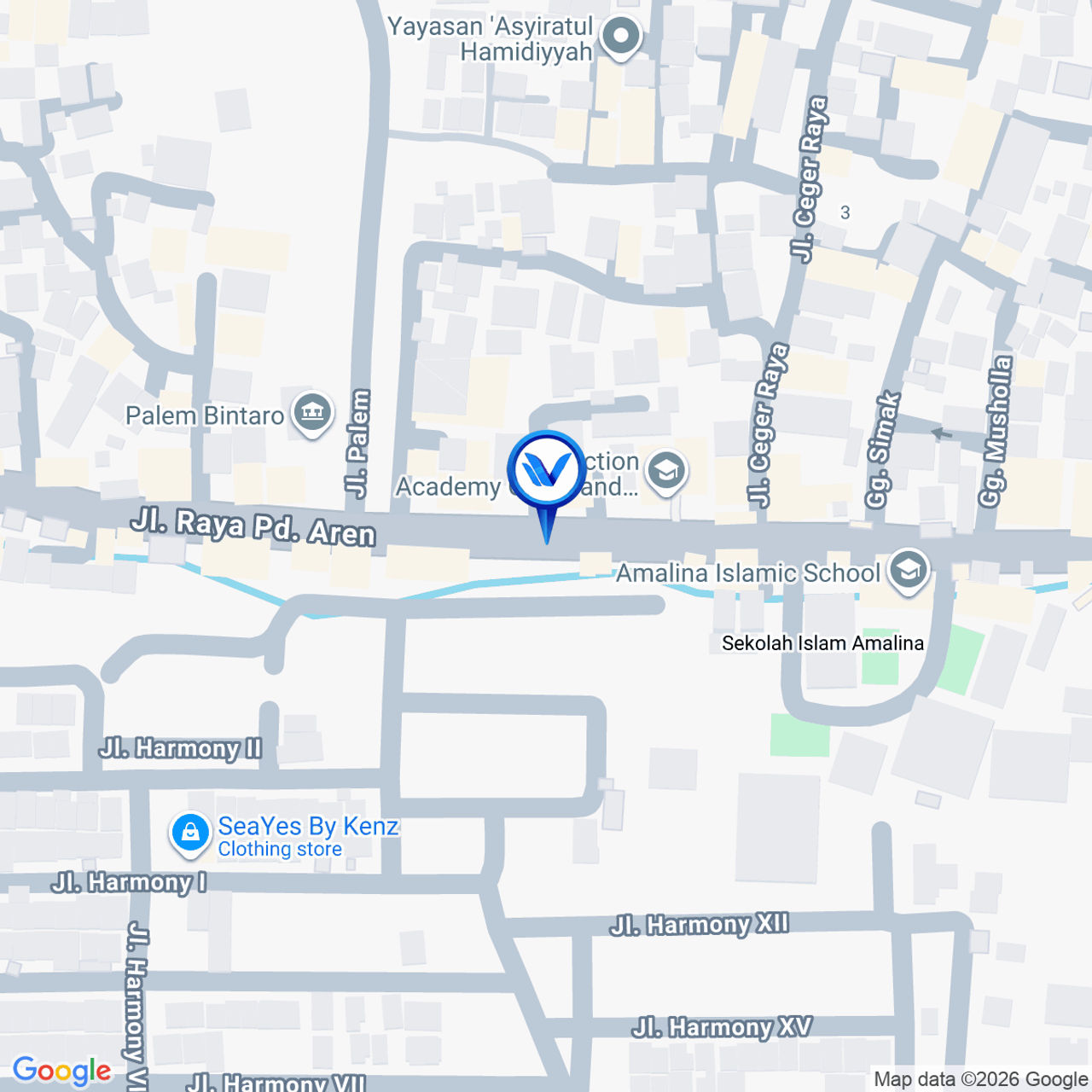 Peta Lokasi JI Raya Pondok Aren (Alfa Palem), Tangerang Selatan