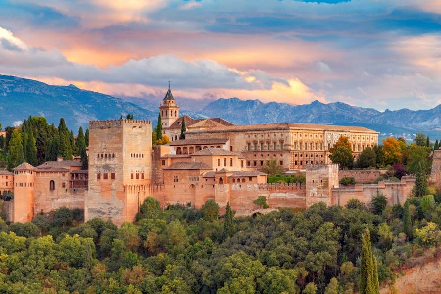 beautiful landscape of elegant old palace