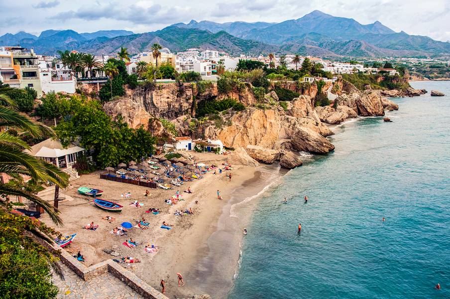 beach in spain with beautiful landscape