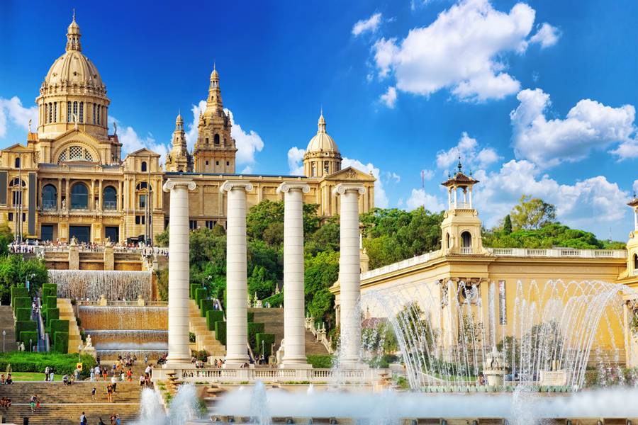 beautiful palace with fountain